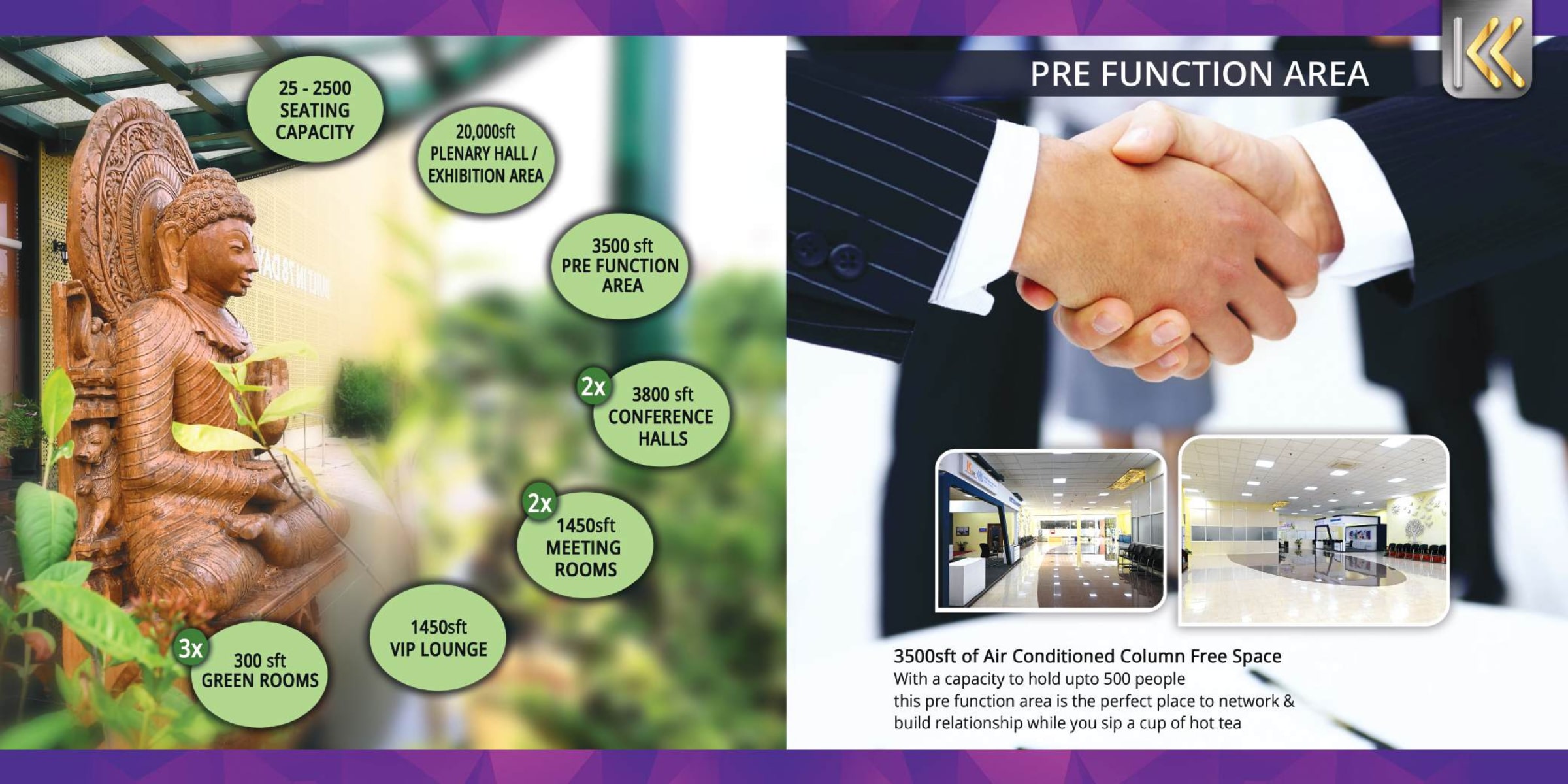 Kalam Convention Centre Media Lounge, Pre function area with fully Air Conditioned at WTC AMTZ