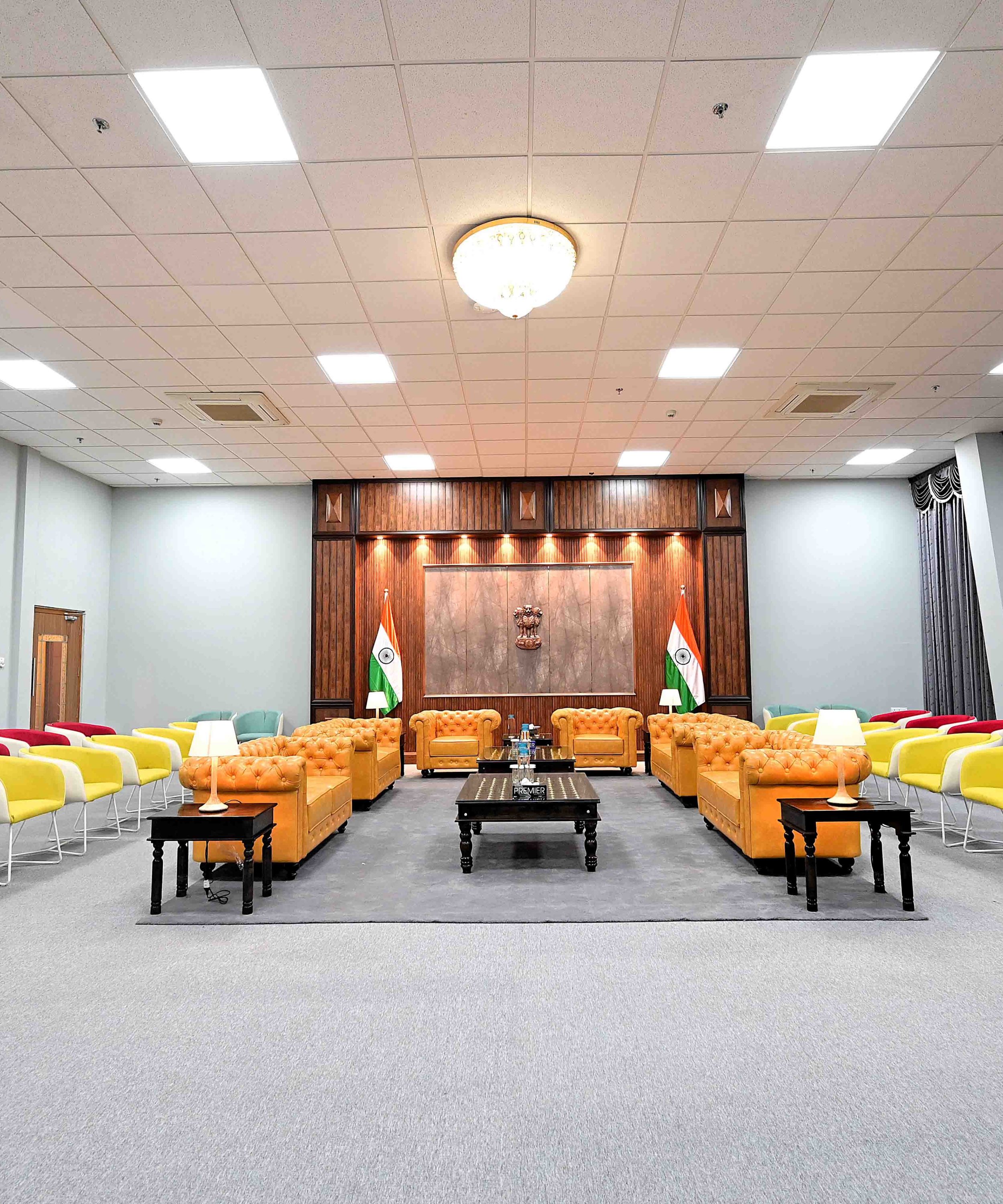 Tesla a officials meeting point and delegates business civic center at world trade centre in amtz campus